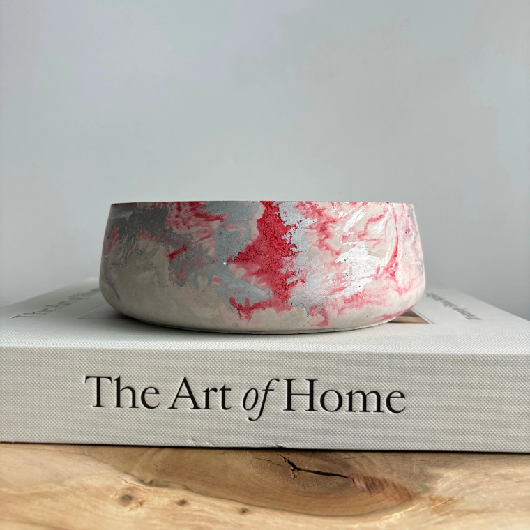 Kamiko Red Fusion Concrete Bowl