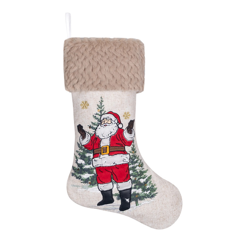 Mixed Craft Christmas Stocking - Santa