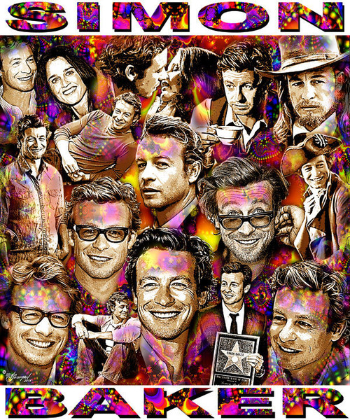 Simon Baker Tribute T-Shirt or Poster Print by Ed Seeman