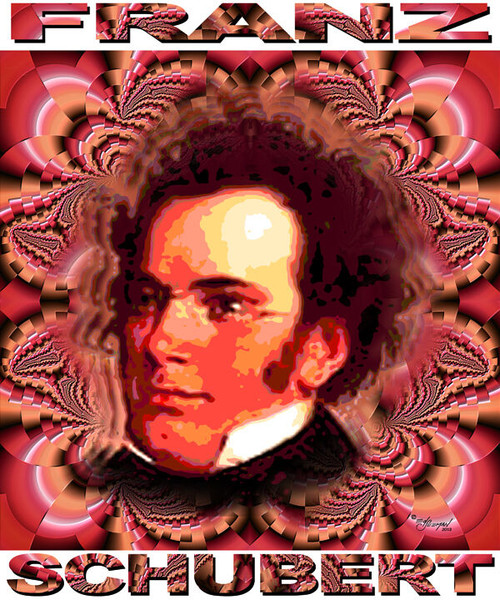 Franz Schubert Tribute T-Shirt or Poster Print by Ed Seeman