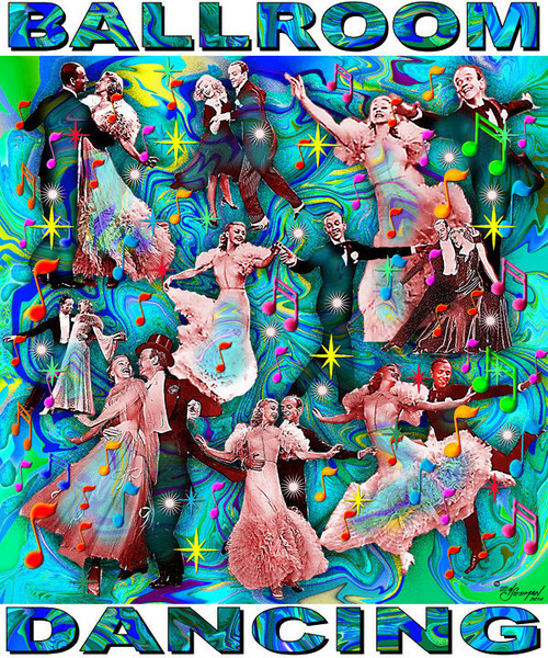 Fred & Ginger Ballroom Dancing Tribute T-Shirt or Poster Print by Ed Seeman