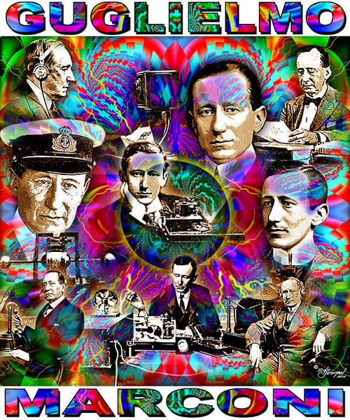 Guglielmo Marconi Tribute T-Shirt or Poster Print by Ed Seeman