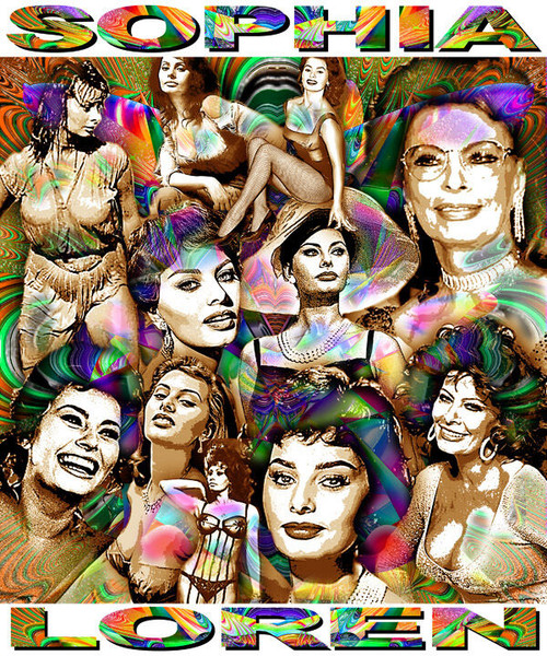 Sophia Loren Tribute T-Shirt or Poster Print by Ed Seeman