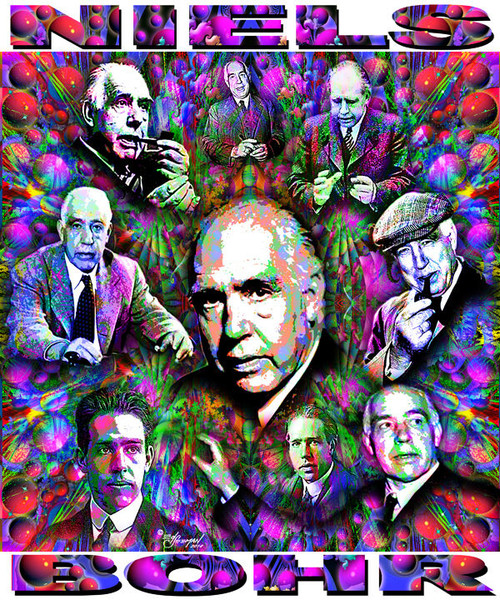 Niels Bohr Tribute T-Shirt or Poster Print by Ed Seeman