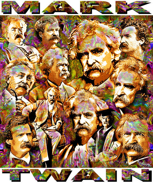 Mark Twain Tribute T-Shirt or Poster Print by Ed Seeman