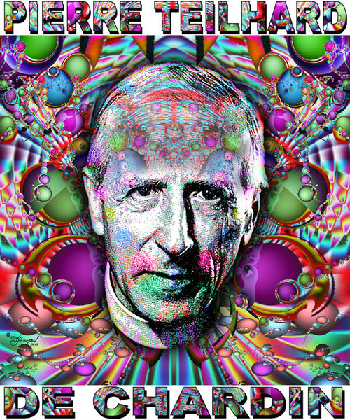 Pierre Teilhard De Chardin Tribute T-Shirt or Poster Print by Ed Seeman