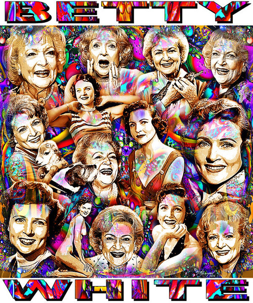 Betty White Tribute T-Shirt or Poster Print by Ed Seeman