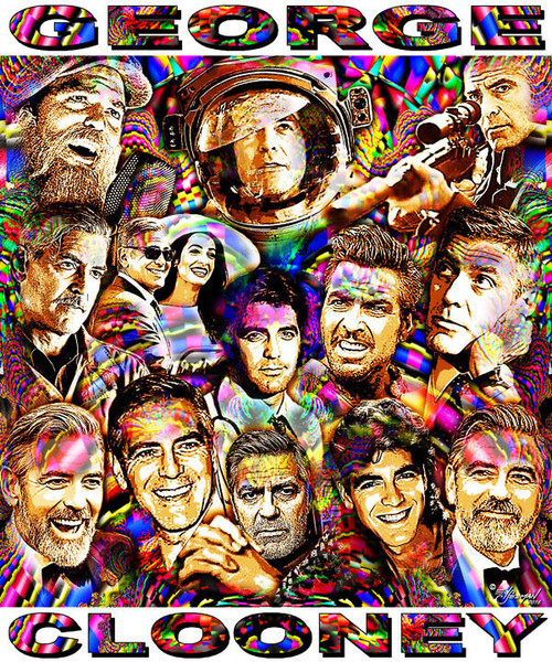George Clooney Tribute T-Shirt or Poster Print by Ed Seeman