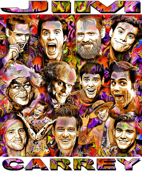 Jim Carrey Tribute T-Shirt or Poster Print by Ed Seeman