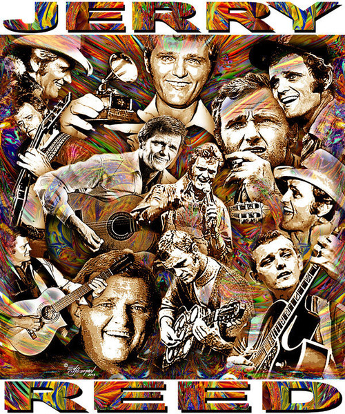 Jerry Reed Tribute T-Shirt or Poster Print by Ed Seeman