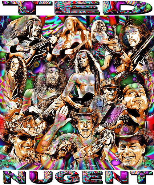 Ted Nugent Tribute T-Shirt or Poster Print by Ed Seeman