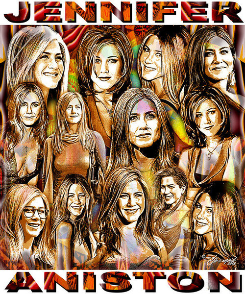 Jennifer Aniston Tribute T-Shirt or Poster Print by Ed Seeman