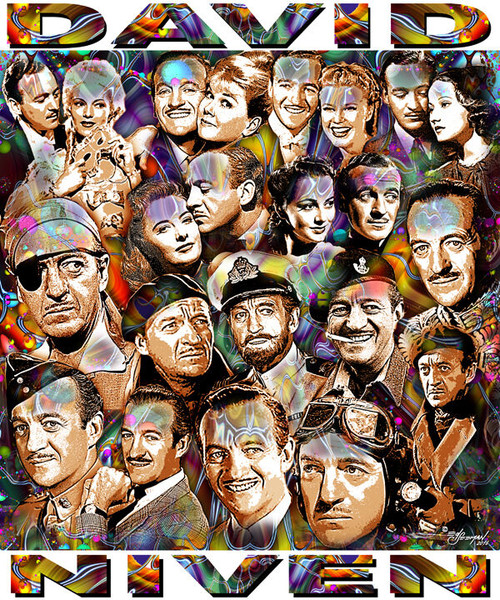 David Niven Tribute T-Shirt or Poster Print by Ed Seeman