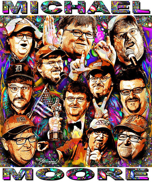 Michael Moore Tribute T-Shirt or Poster Print by Ed Seeman