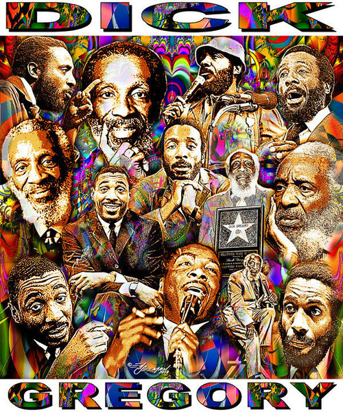Dick Gregory Tribute T-Shirt or Poster Print by Ed Seeman
