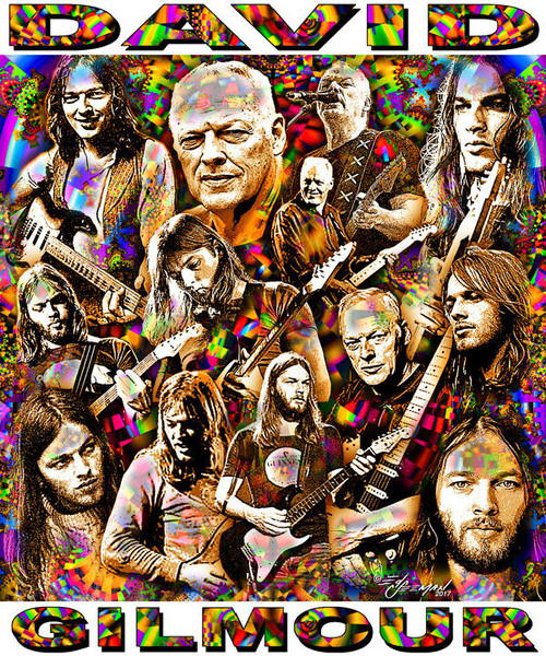 David Gilmour Tribute T-Shirt or Poster Print by Ed Seeman