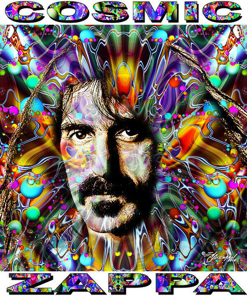 Cosmic Zappa Tribute T-Shirt or Poster Print by Ed Seeman