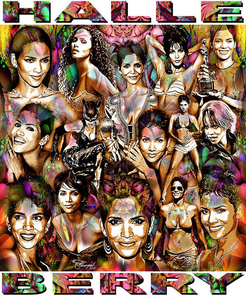Halle Berry Tribute T-Shirt or Poster Print by Ed Seeman