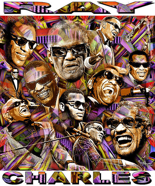 Ray Charles #2 Tribute T-Shirt or Poster Print by Ed Seeman