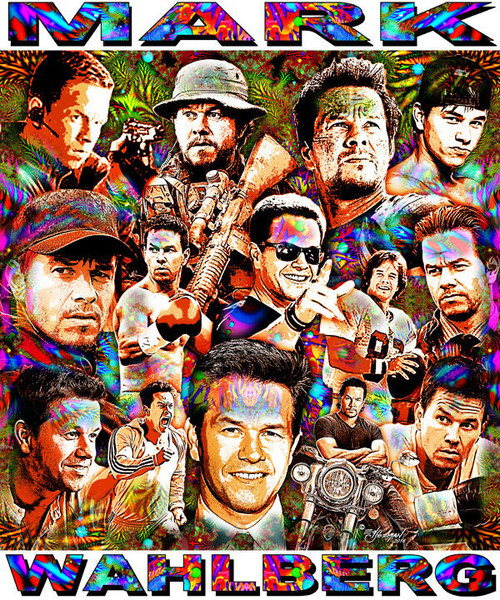 Mark Wahlberg Tribute T-Shirt or Poster Print by Ed Seeman