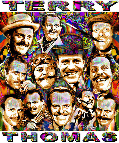 Terry Thomas Tribute T-Shirt or Poster Print by Ed Seeman