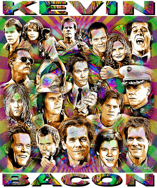 Kevin Bacon Tribute T-Shirt or Poster Print by Ed Seeman