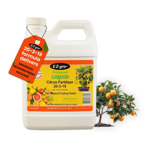 EZ-GRO Citrus Tree Liquid Fertilizer 20-3-19 Formula Delivered Enhanced Micronutrient Benefits.