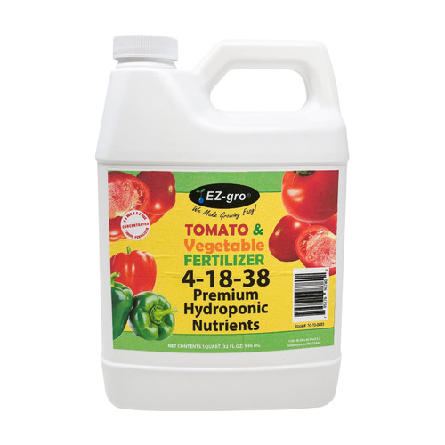 EZ-GRO 4-18-38 Liquid Fertilizer – Hydroponic Plant Food for Tomatoes, Peppers, and Leafy Greens