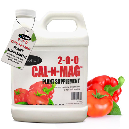 HydroHort Cal Mag Tomato Fertilizer 2-0-0 – Liquid Calcium and Magnesium Supplement for Healthier Plants, 1 Quart
