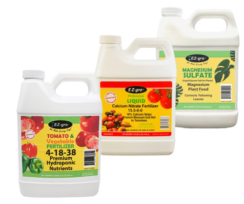 EZ-GRO 4-18-38 Liquid Combo Kit – Complete Nutrient Set for Tomatoes, Peppers, and Leafy Greens (QT)