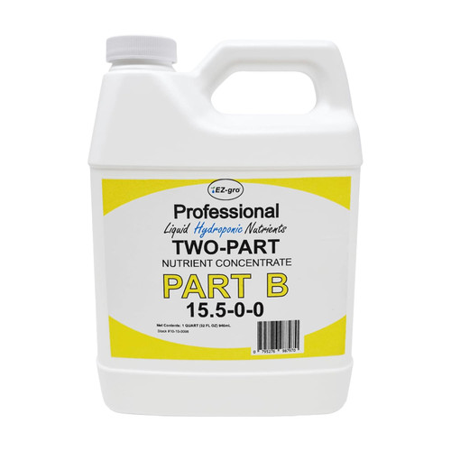 EZ-GRO 15.5-0-0 Hydroponic Part B – Liquid Calcium Nitrate for Hydroponic Systems and Stronger Plant Growth