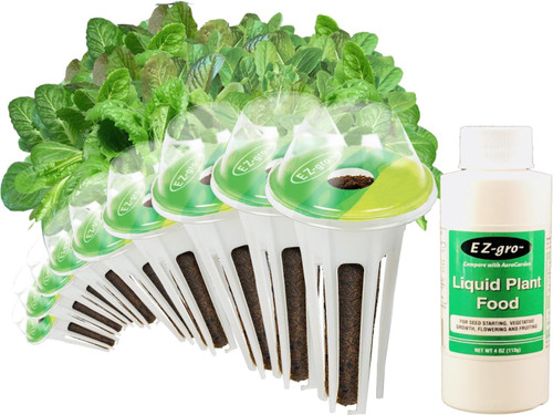 EZ-gro Mixed Romaine Seed Pod Kit with 9 Pre-Seeded Pods and 4 oz Liquid Nutrients for Indoor Hydroponic Garden System