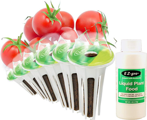 EZ-gro 6-Pod Red Robin Cherry Tomato Kit – Pre-Seeded Non-GMO Pods with 4 oz Nutrients for Hydroponic Gardens