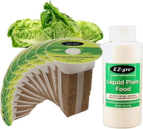 EZ-GRO Romaine Lettuce Seed Pod Kit (12 Pod) – Pre-Seeded Hydroponic Pods with Liquid Nutrients for Indoor Aerogarden Systems