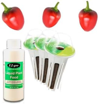 EZ-gro Mini Red Bell Pepper 3-pod seed kit — pre-seeded hydroponic pods with nutrients for indoor hydroponic growing systems.