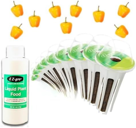 EZ-GRO Mini Yellow Bell Pepper 12-pod seed kit with pre-seeded Oasis sponges, ready to grow and compatible with all hydroponic systems.