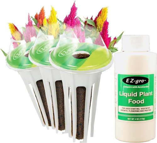 EZ-gro Celosia Rainbow Pre-Seeded Seed Pod Kit with OASIS Substrates sponges, compatible with hydroponic growing systems.