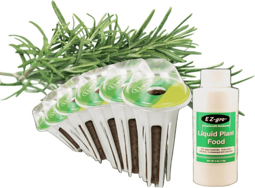 EZ-gro Rosemary 6-Pod Kit with non-GMO seeds and OASIS Substrates. Pre-seeded pods with nutrients for fast hydroponic herb growth.