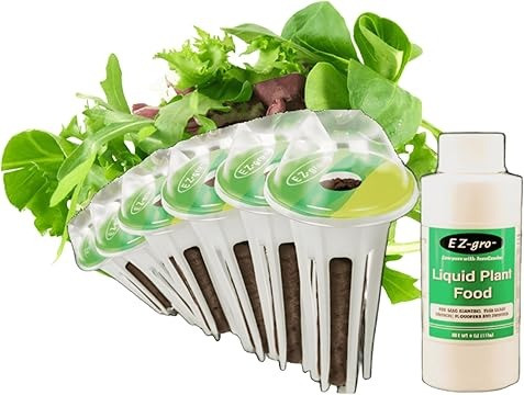 EZ-gro Arugula Pre-Seeded Hydroponic Seed Pod Kit with OASIS Substrates, nutrient bottle, and germination domes.