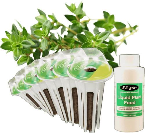 EZ-gro Culinary Thyme pre-seeded hydroponic seed 6-pods kit with Oasis substrate for indoor growing