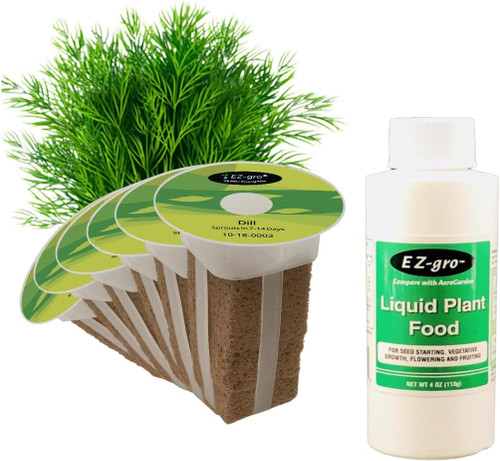 EZ-GRO Dwarf Dill pre-seeded hydroponic seed pod kit with pods and Oasis® grow sponges for indoor growing