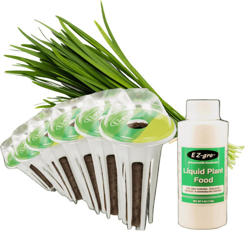 EZ-gro Culinary Garlic Chive pre-seeded 3-pod kit made with Oasis® substrates for hydroponic growing systems