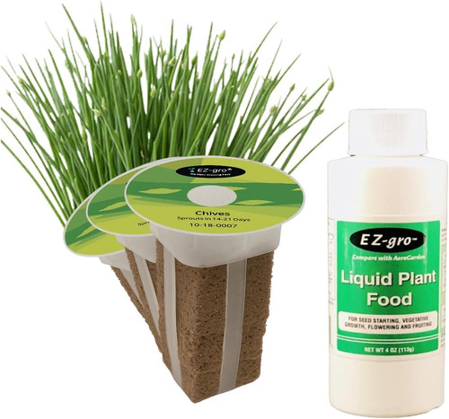 EZ-GRO Culinary Garlic Chive pre-seeded pod kit made with Oasis® substrates for hydroponic growing systems