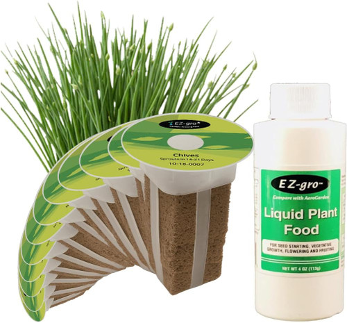 EZ-GRO Culinary Garlic Chive pre-seeded 12-pod kit made with Oasis® substrates for hydroponic growing systems