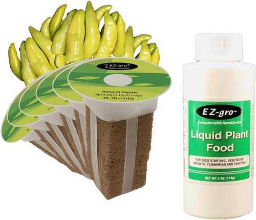 EZ-GRO Sweet Banana Pepper pre-seeded 6-pod kit with Oasis® substrates for hydroponic growing systems