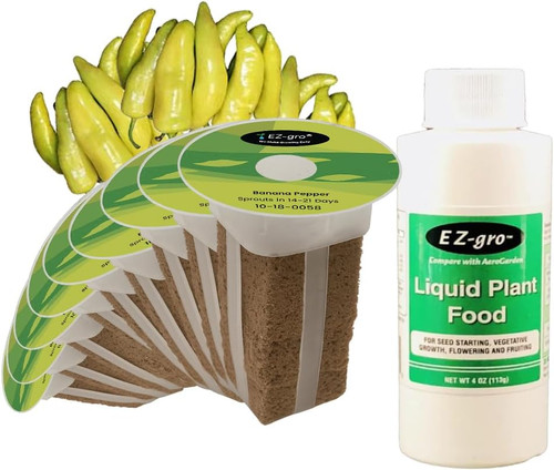 EZ-GRO Sweet Banana Pepper pre-seeded 9-pod kit with Oasis® substrates for hydroponic growing systems