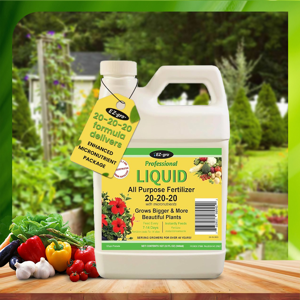 EZ-GRO 20-20-20 All Purpose Liquid Fertilizer – Enhanced Micronutrient Formula for Bigger, Healthier Plants