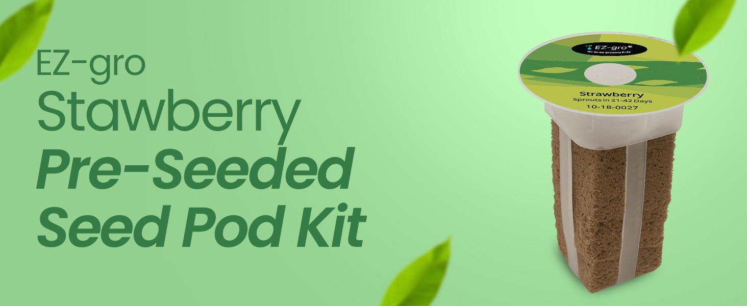 EZ-gro Alexandria strawberry pre-seeded hydroponic seed 3-pods kit for indoor growing