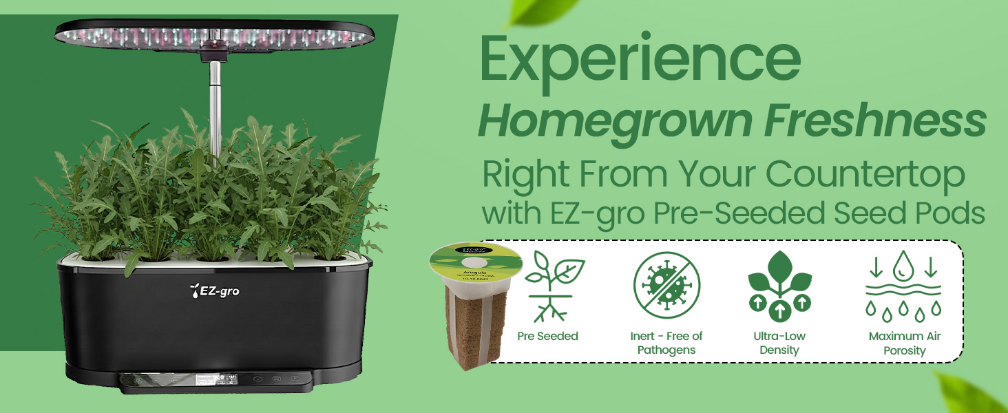 EZ-gro Arugula 3-pods homegrown freshness harvested from a soil-free hydroponic garden
