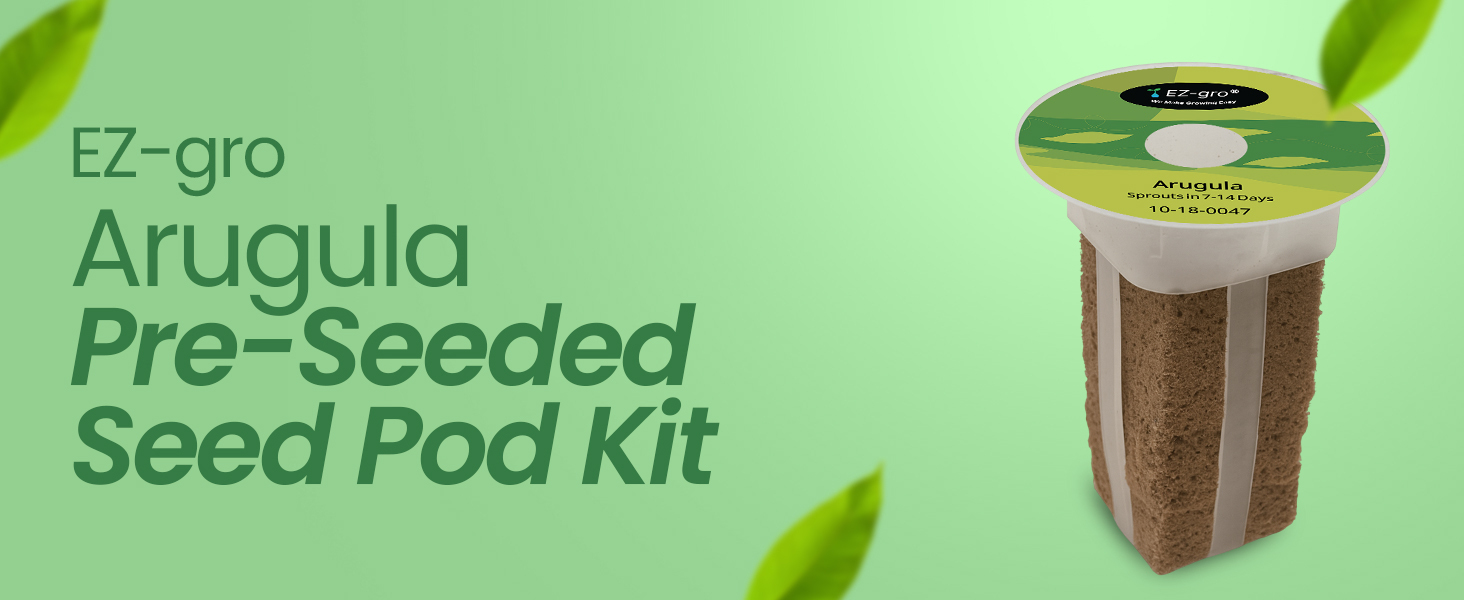 EZ-gro Arugula pre-seeded 3-pod kit made with Oasis® substrates for hydroponic growing systems